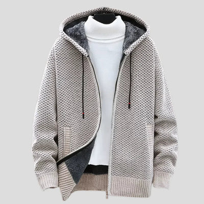 Silas - Cardigan à capuchon texturé