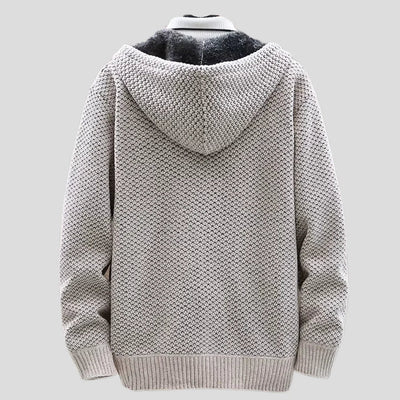 Silas - Cardigan à capuchon texturé