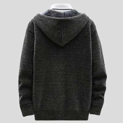 Silas - Cardigan à capuchon texturé