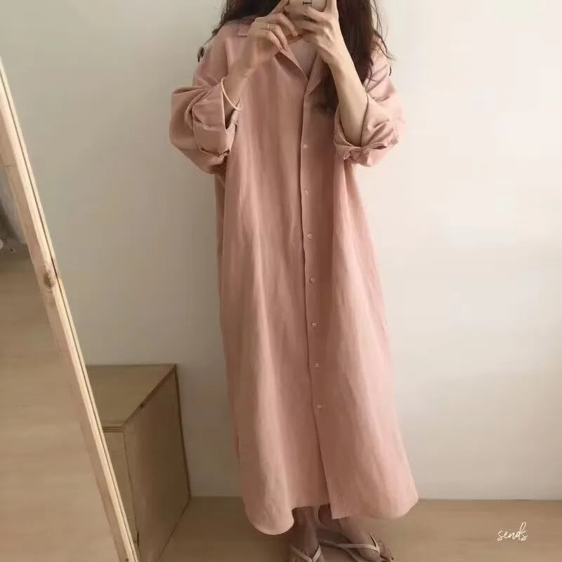 Gemma - Robe chemise longue