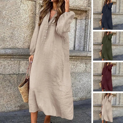 Sage - Robe fluide boutonnée