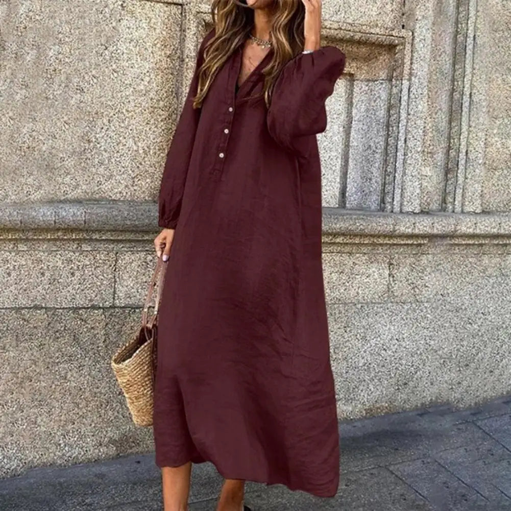 Sage - Robe fluide boutonnée