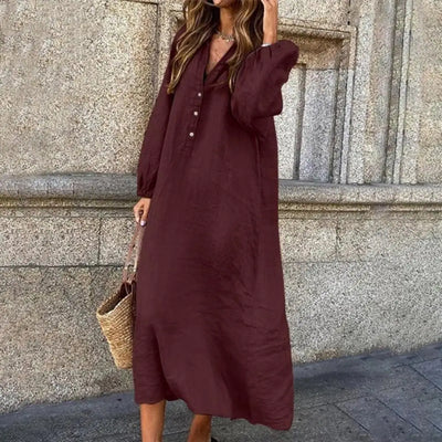 Sage - Robe fluide boutonnée