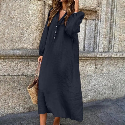Sage - Robe fluide boutonnée