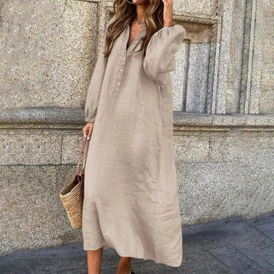 Sage - Robe fluide boutonnée